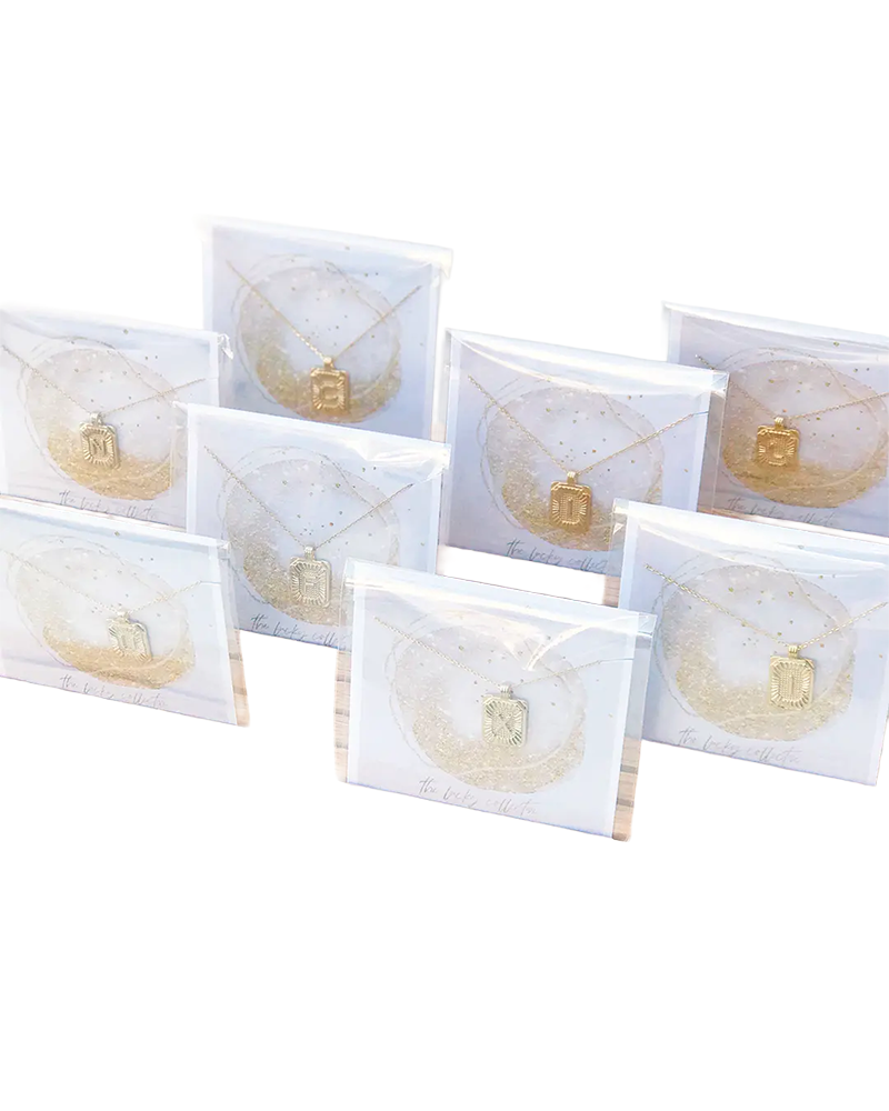 The Lucky Collective SQUARED INITIAL NECKLACE B