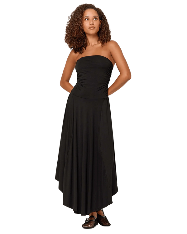 Project Social T GODDESS STRAPLESS SHIRRED DRESS