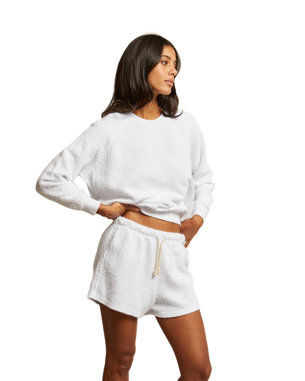PerfectWhiteTee SAMI SUMMER BOUCLE LS RAGLAN CREW NECK