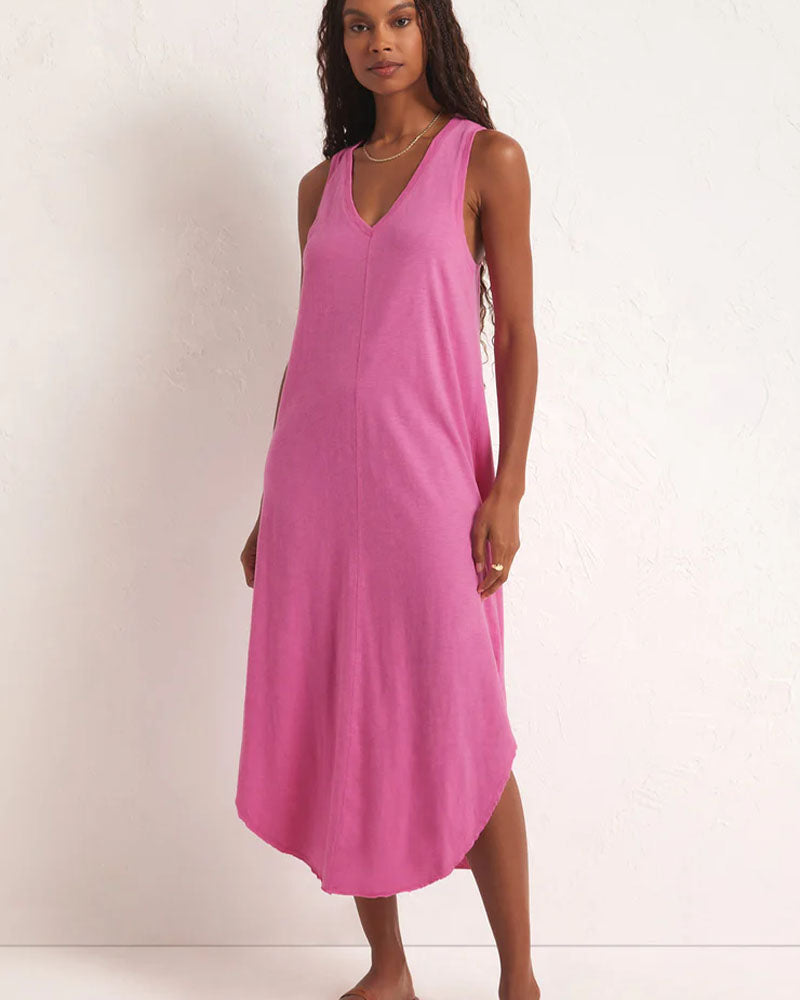 Z Supply The Reverie Slub Dress In Heartbreaker Pink