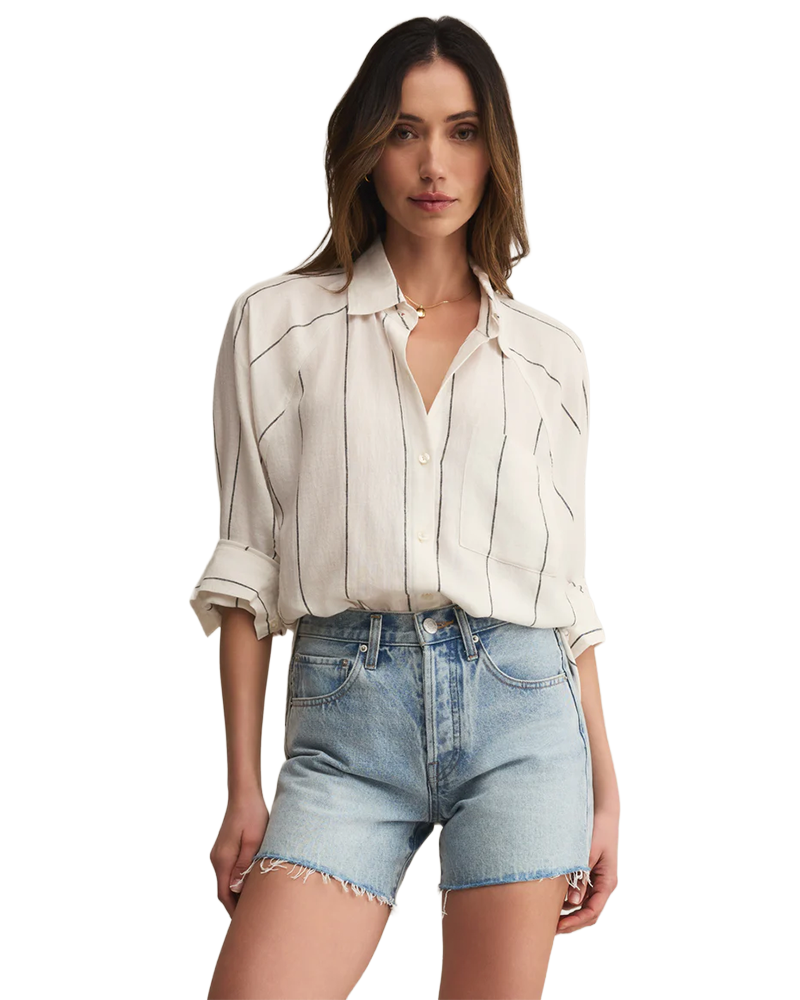 Z Supply THE PERFECT LINEN STRIPE TOP