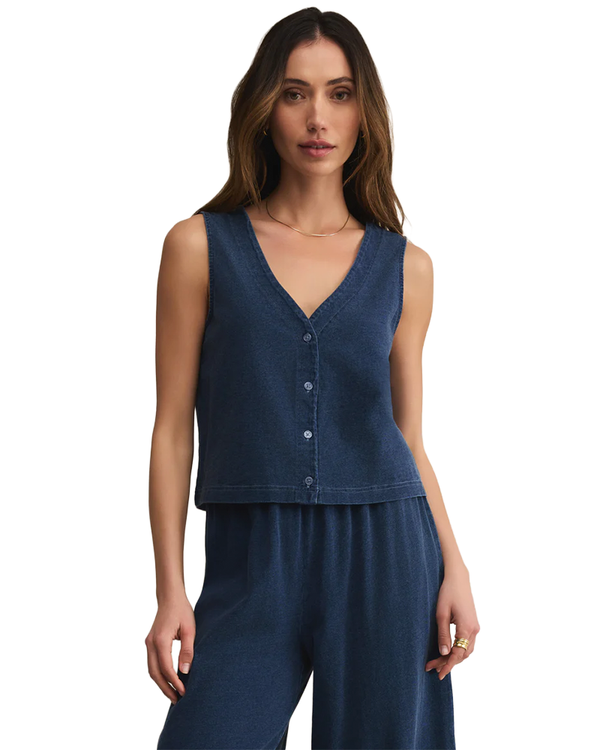 Z Supply SOLACE JERSEY DENIM TOP