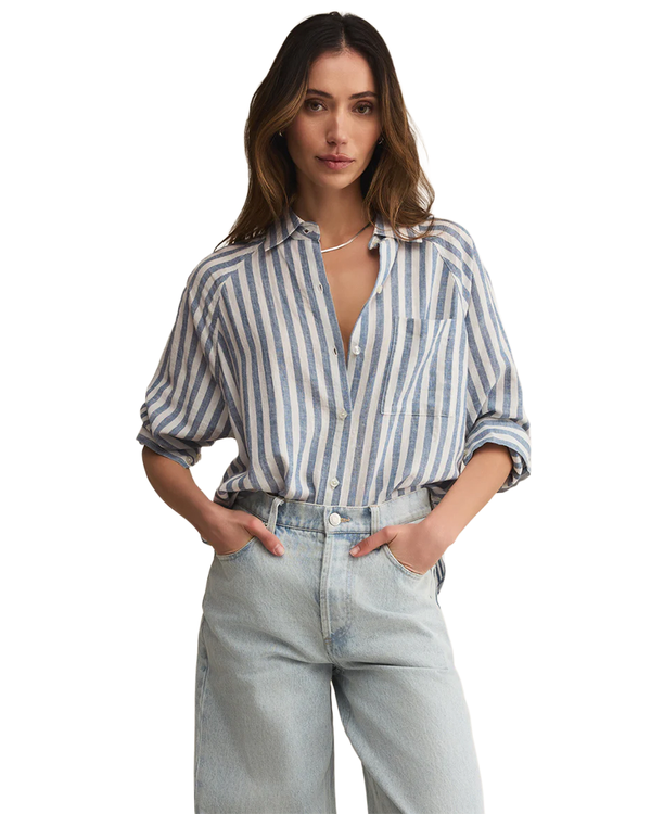 Z Supply THE PERFECT LINEN STRIPE TOP