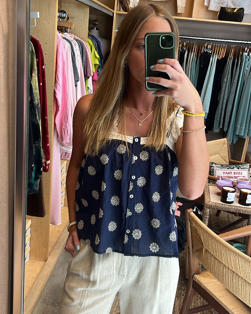 Frnch Ophelie Top In Bleu Marine