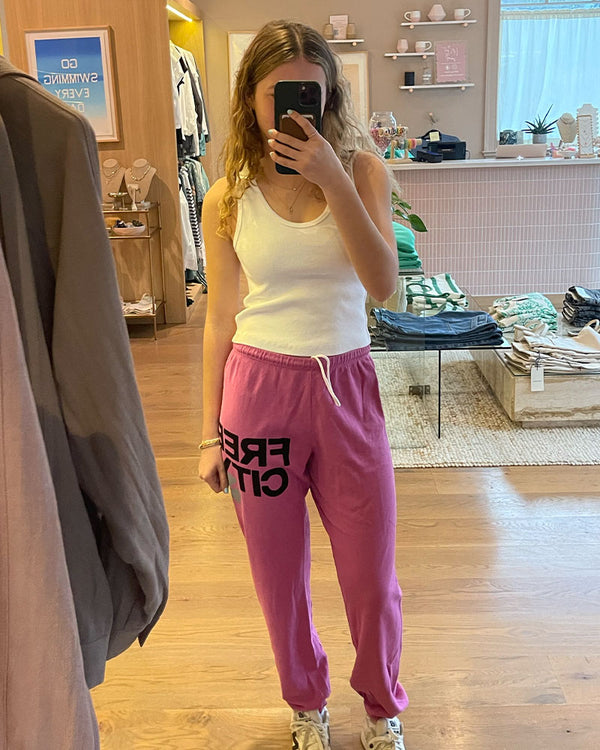 FreeCity Large Sweatpant In Pink Lips