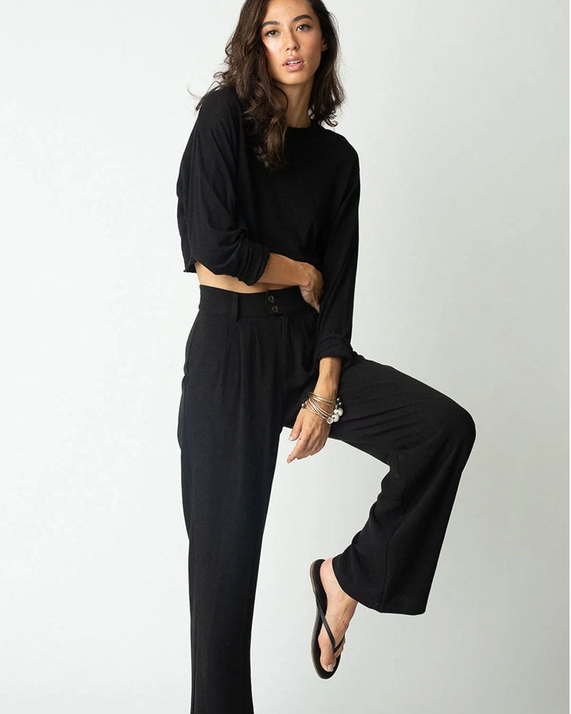 Stillwater The Pleated Pant In Black