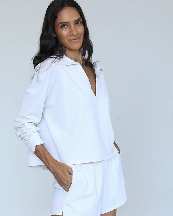 Perfectwhitetee Alison Tenessee Jersey Collared Shirt In Sugar