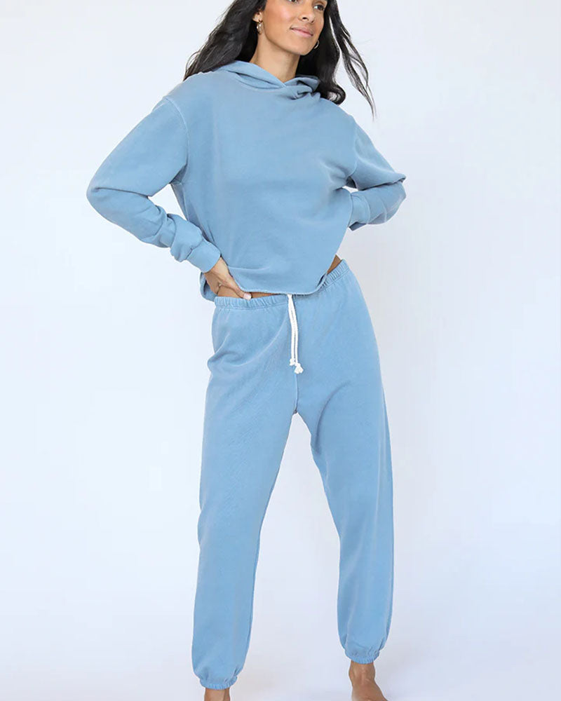 Perfectwhitetee Johnny French Terry Sweatpants In Denim Blue