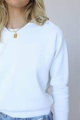 Perfectwhitetee Allman Quilted Crewneck in White
