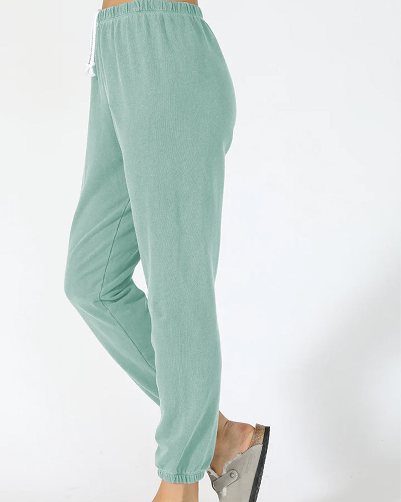 Perfectwhitetee JOHNNY FRENCH TERRY SWEATPANT IN GRANITE GREEN