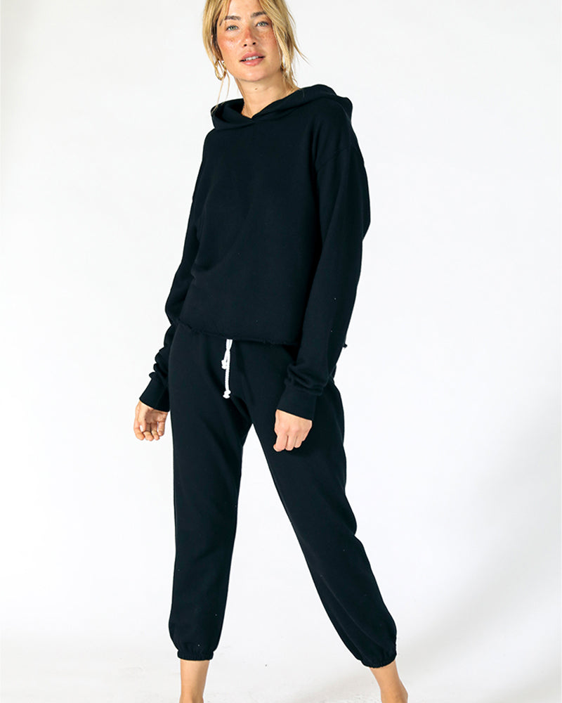 Perfectwhitetee Johnny French Terry Sweatpant in True Black