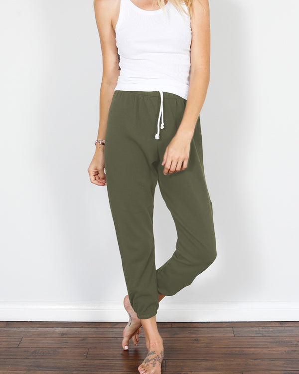 Perfectwhitetee Johnny French Terry Sweatpant in Olive