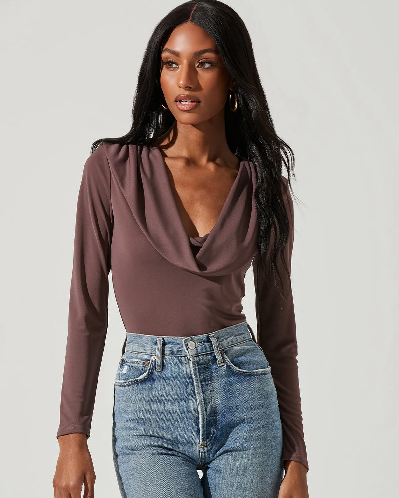 ASTR Kimberly Bodysuit in Mocha