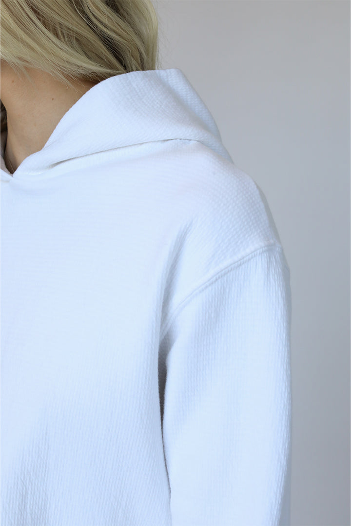 Perfectwhitetee Page Quilted Hoodie in White