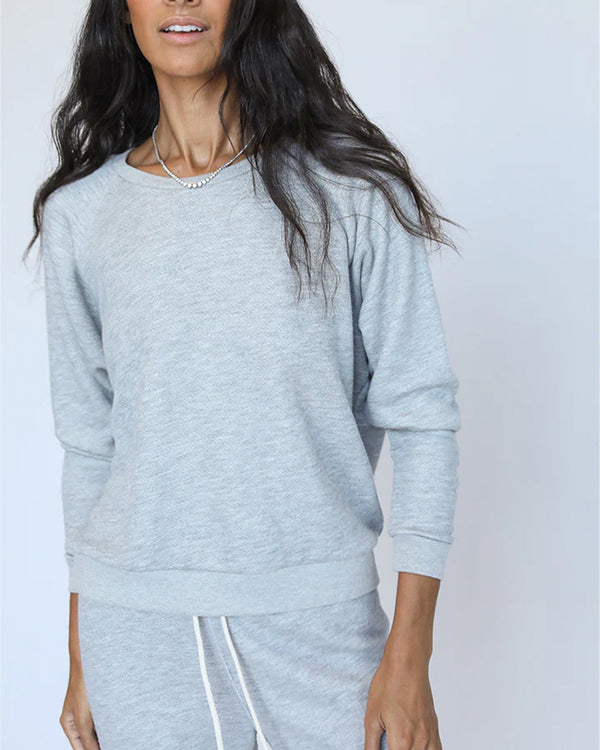 Perfectwhitetee Shania French Terry ls in Heather Grey